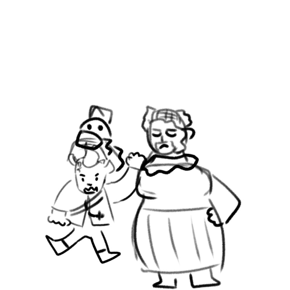 Gooseberry from outlast holding bambino by the scruff 