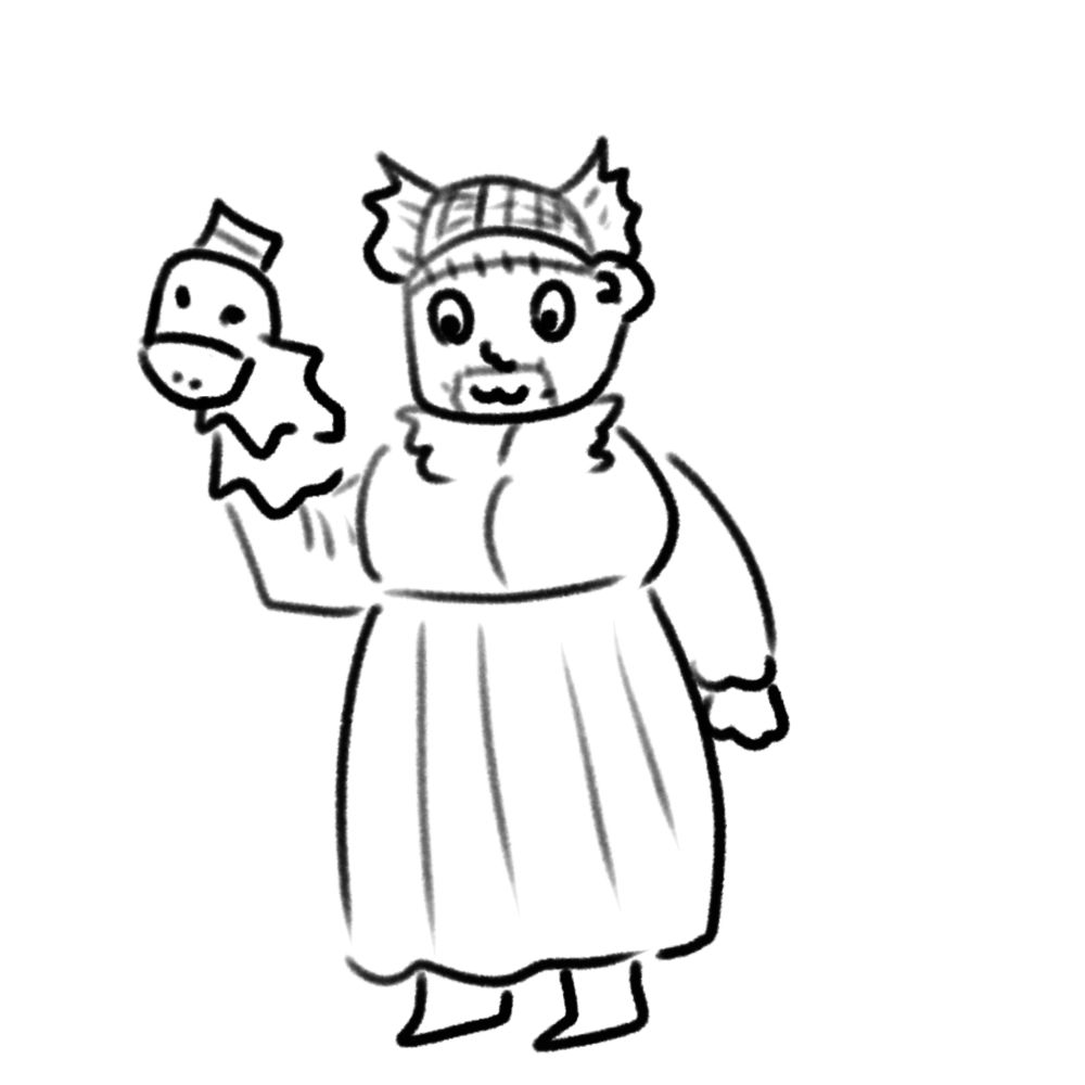 Gooseberry from memory. I forgot how his hat is shaped but most of the details are fine 