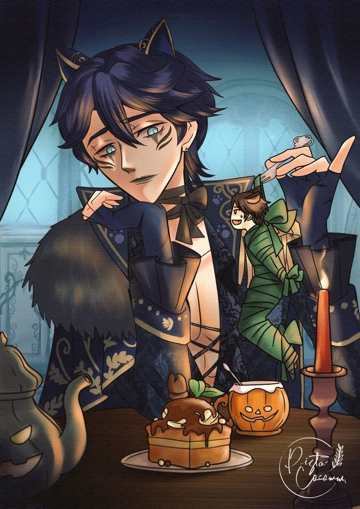 ハッピー #ハロウィン ! 🎃🦇🕸🕷
Lofterのヘルアルハロウィン企画(@Nanguwakaki )に参加しました "Candy Buckets and Caramel Apples"

いたずらなネズミが猫の家に忍び込みました、これからネズミは猫に罰を受けます... 🐭😼
#HalloweenIcons
#identityVイラスト
#ヘルアル