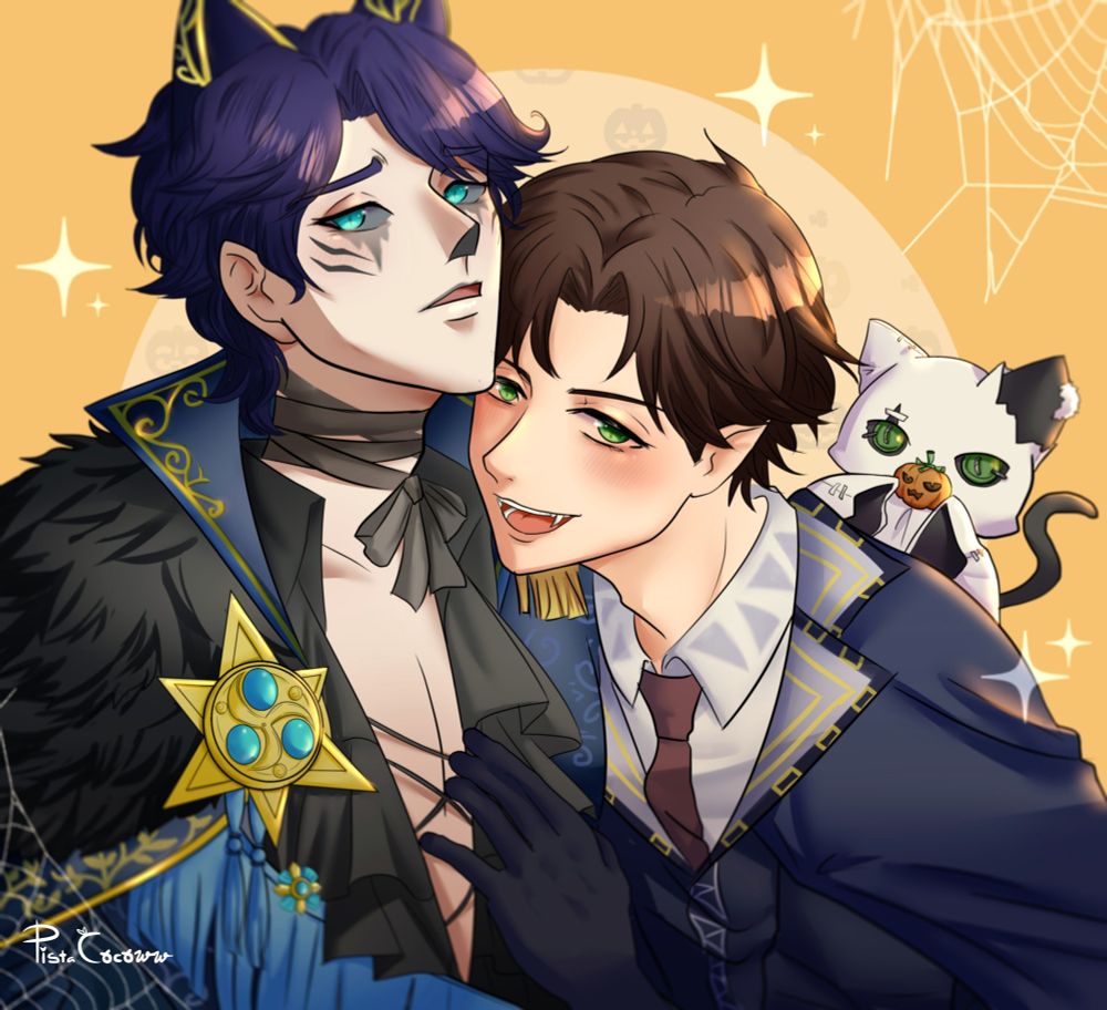 Vampire Herman with Naughty Kitty Alva 🥃⚡️