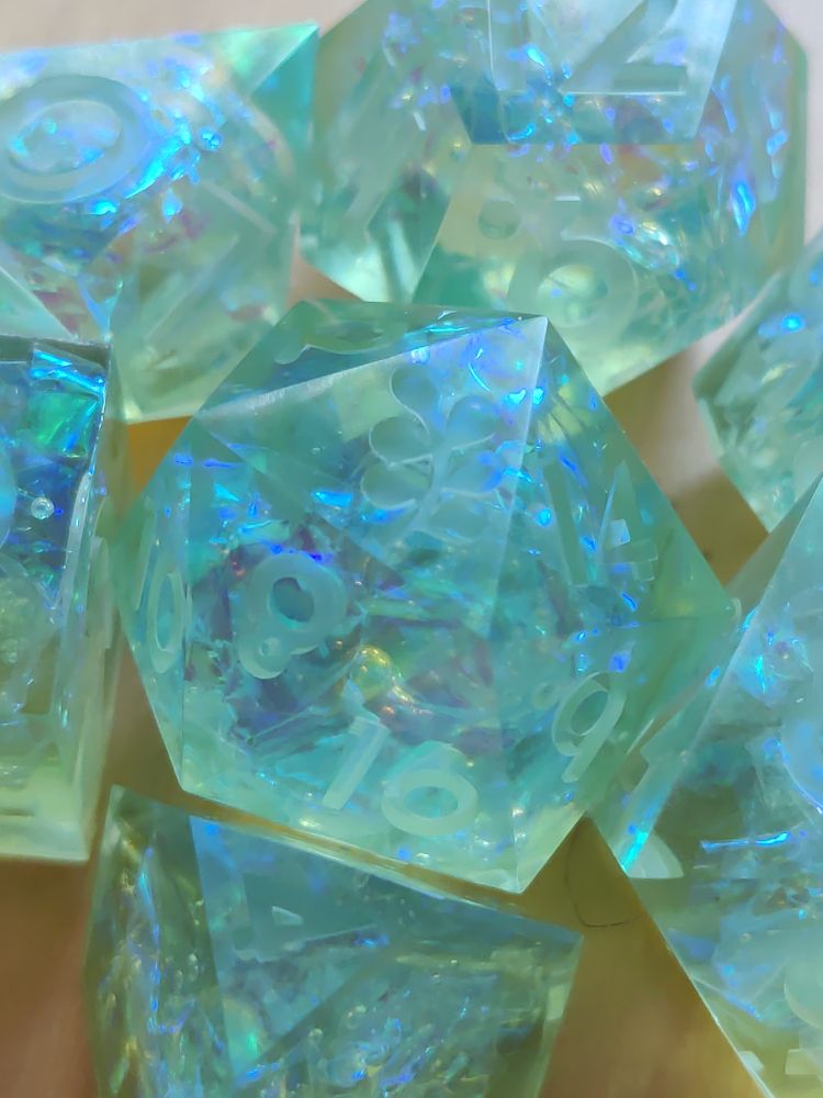 close up on the d20