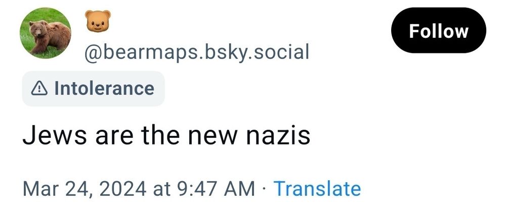 @bearmaps.bsky.social
"Jews are the new nazis"