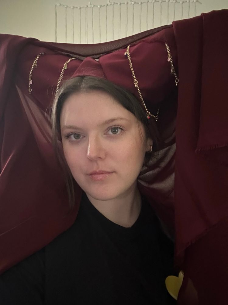 Urninn wearing a DIY double hennin