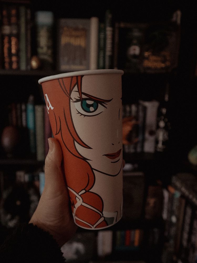 Paper cup featuring Hera, from the upcoming War of the Rohirrim film
