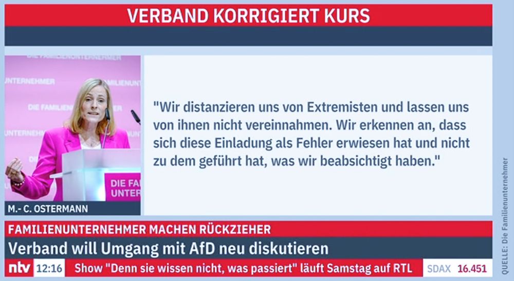 Der Verband Deutsche Familienunternehmen rudert nach Protesten und Austritten prominenter Mitglieder zurück und läd die FD wieder von einem geplanten Treffen aus.