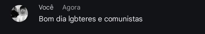 Print meu na reunião nele tá escrito você e no perfil tem uma foto do Jean Pierre Leaud jovem, na mensagem eu digo bom dia lgbteres e comunistas 
