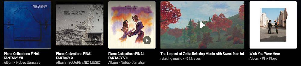 Ce sont des pochettes d'album, principalement de Final Fantasy