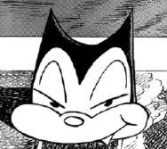 Billy Bat peeking out of the panels of your Sunday newspaper