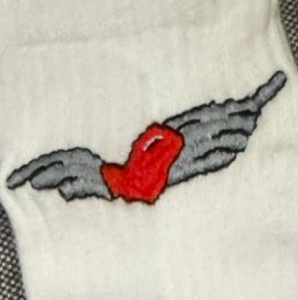 Winged red heart