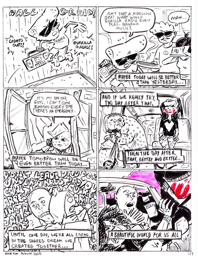 Full page from my webcomic Pizza Time, portraying each character during an average morning.