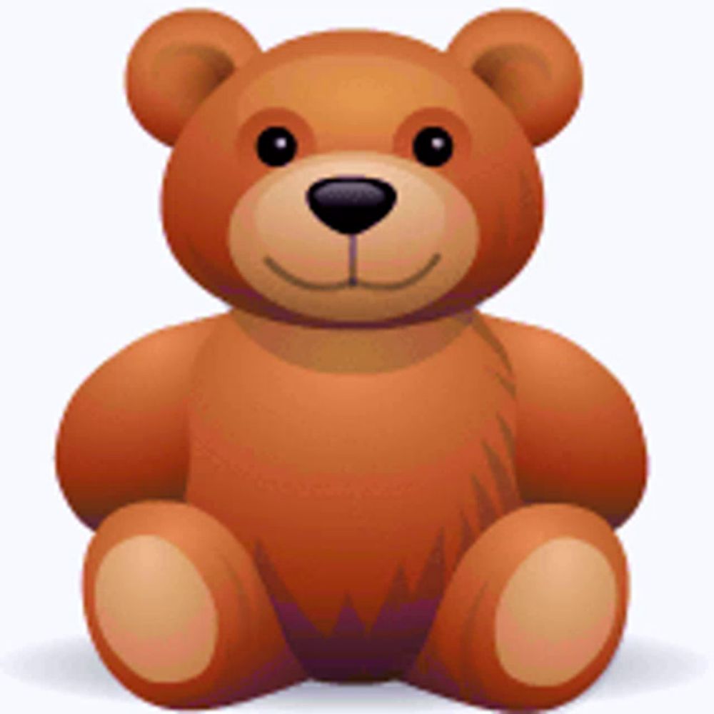 a brown teddy bear sits on a white background