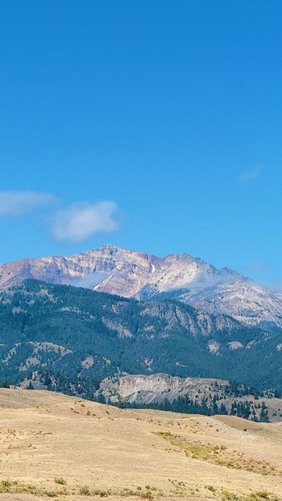A view of some mountains near Gardiner, Montana’s entrance to Yellowstone National Park.