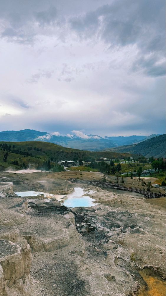 Mammoth Hot Springs at Yellowstone National Park 