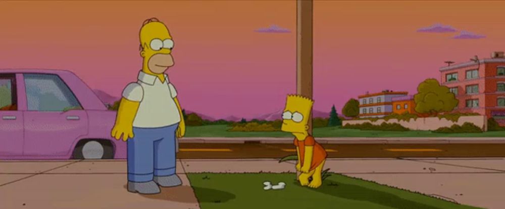 bart simpson from the simpsons is kneeling down with his eyes closed