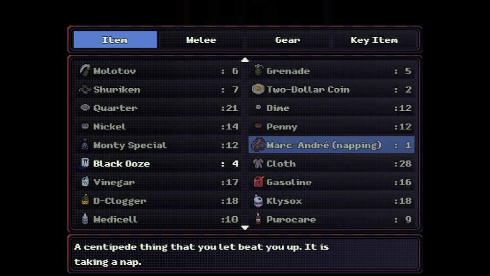 インベントリのMarc-André（お昼寝中）