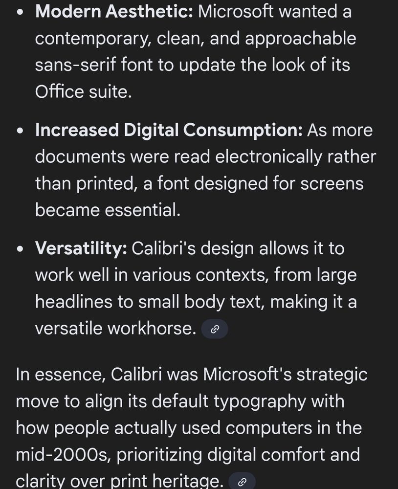 Why the Calibri font replaced Times New Roman. Screencap of a 2013 Forbes article
