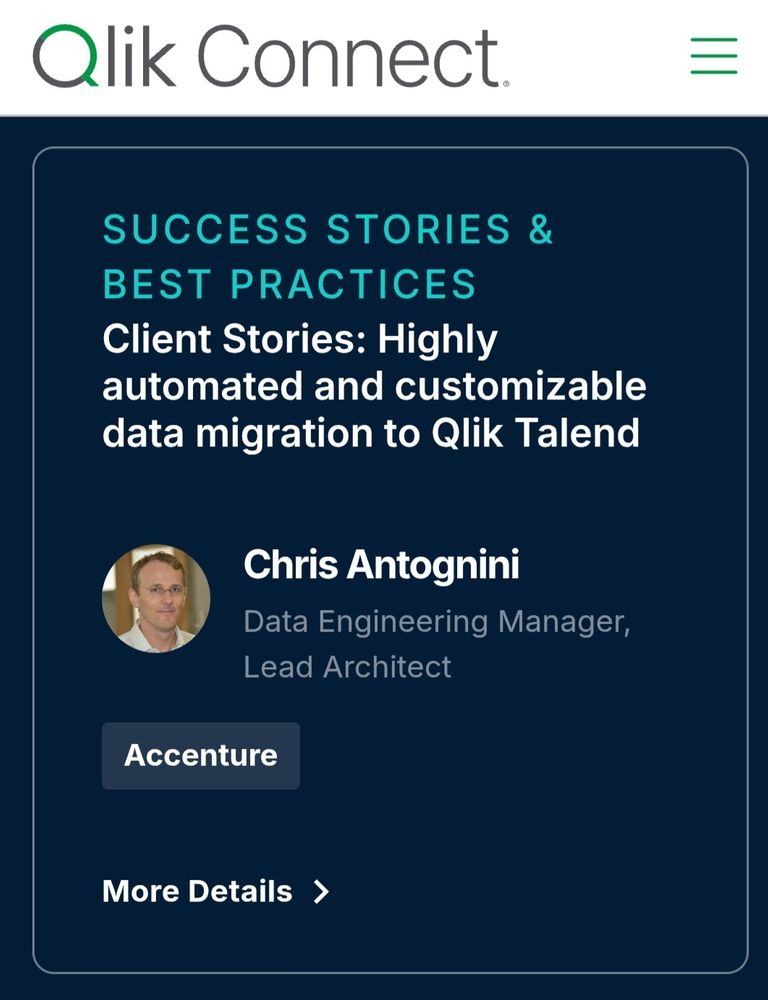 Qlik Connect 2025 - Highly
automated and customizable
data migration to Qlik Talend