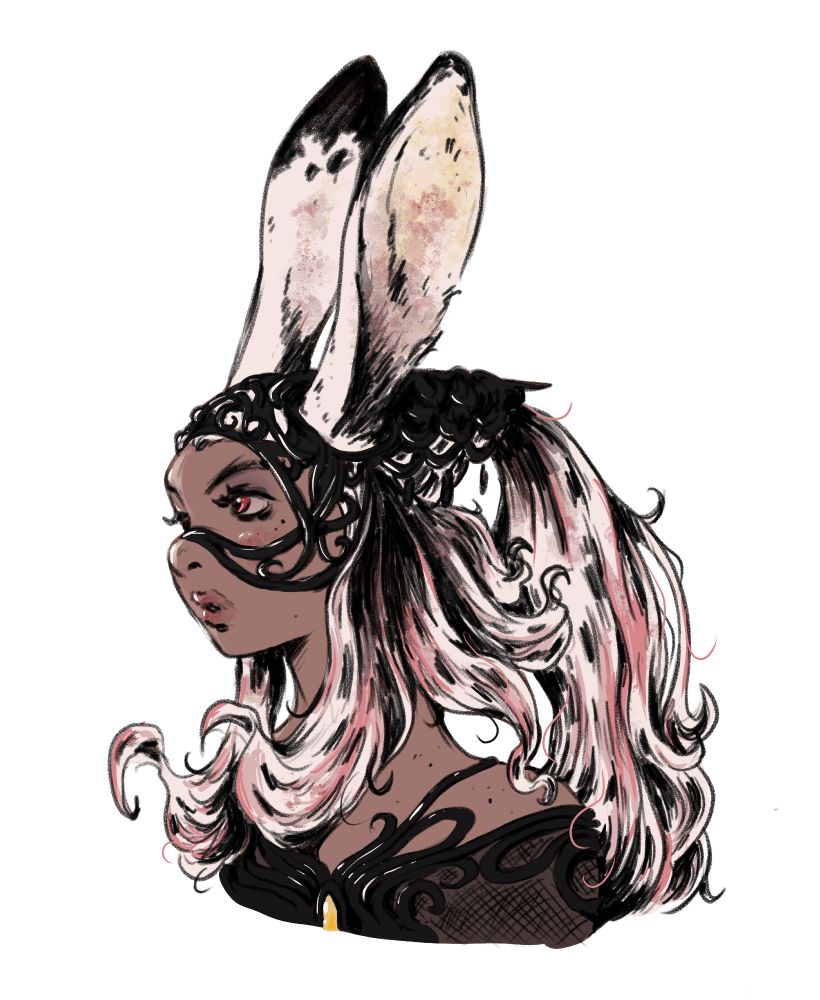 Drawing of Fran from Final Fantasy 12, based on a Akihiko Yoshida art