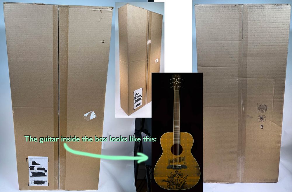 Brand new in unopened box. New Old Stock (NOS) The guitar has the American Beauty/Workingman’s Dead period guitar tone. The action is super fast and basically feels like an electric guitar neck when playing. It holds tune extremely well. And, sounds beautiful. Description from VintageSilvertones.com