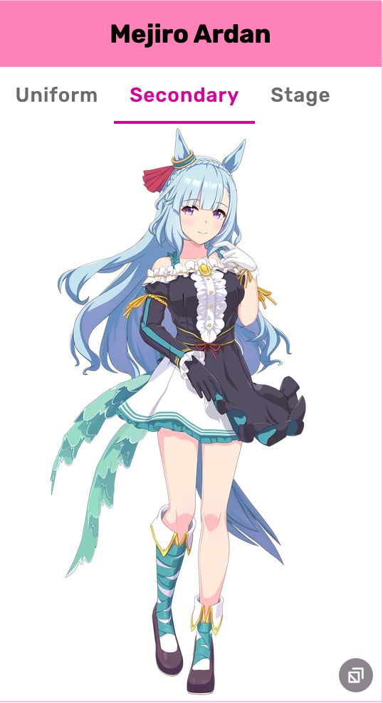 Screenshot from the Umamusume Wiki of Mejiro Ardan