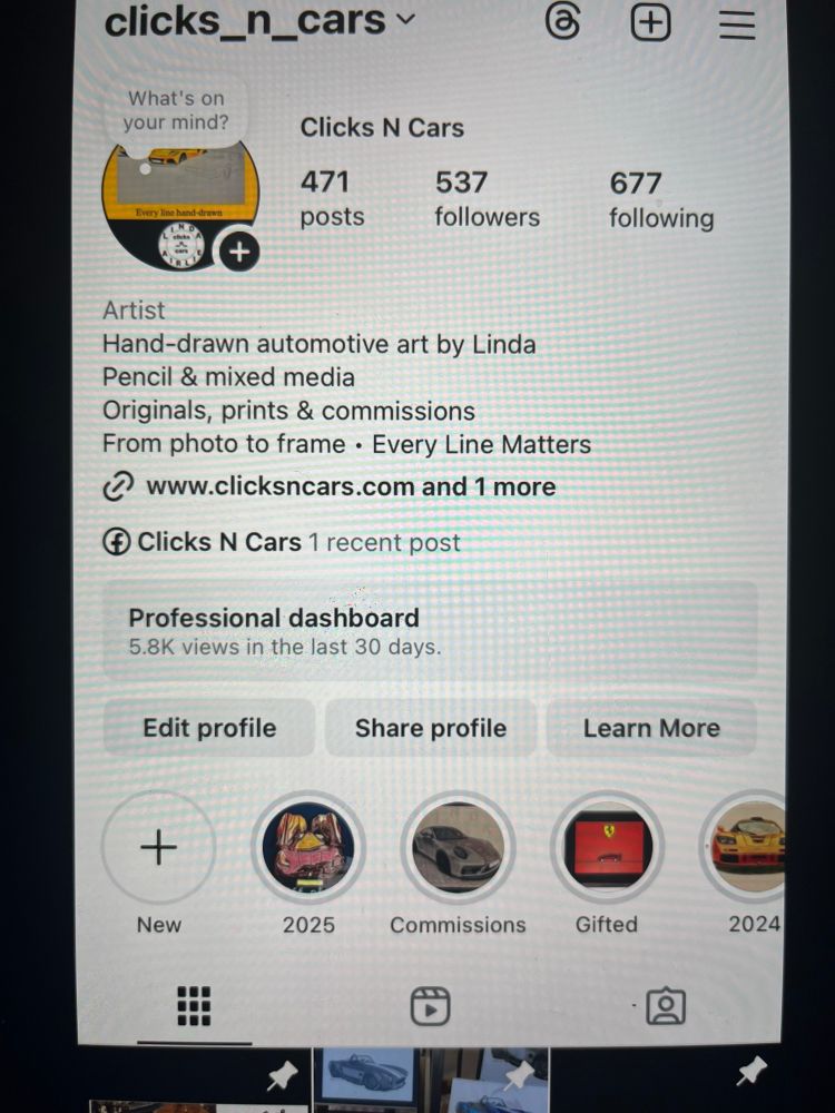Twitter (X) page showing new logo/ profile of clicksncars 