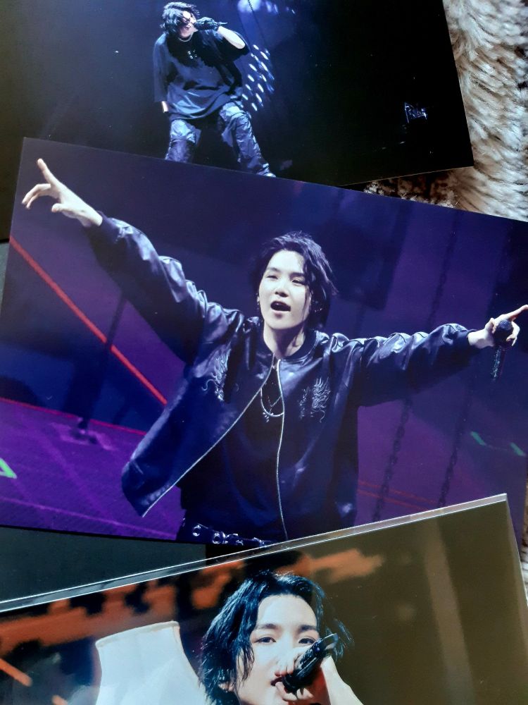 Yoongi on AugustD tour in action on the Japan cinema postcards