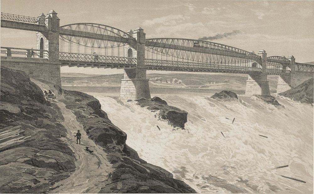gammel tegning av sarpefossen