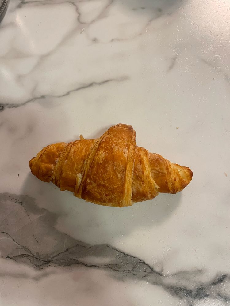 The croissant re-rolled.