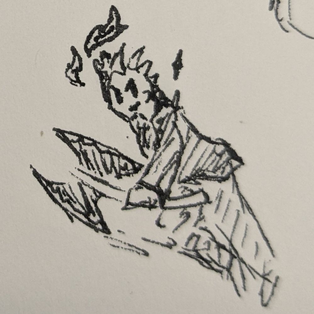 A doodle in pen of Tris