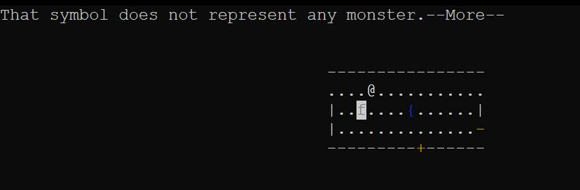 nethack screenshot: this symbol does not represent any monster