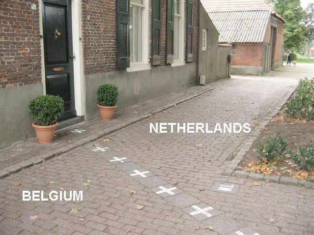 Dutch-Belgian border running through the front door of a house
