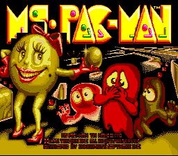 infamous "prototype" version of Ms Pac Man title screen for the SNES