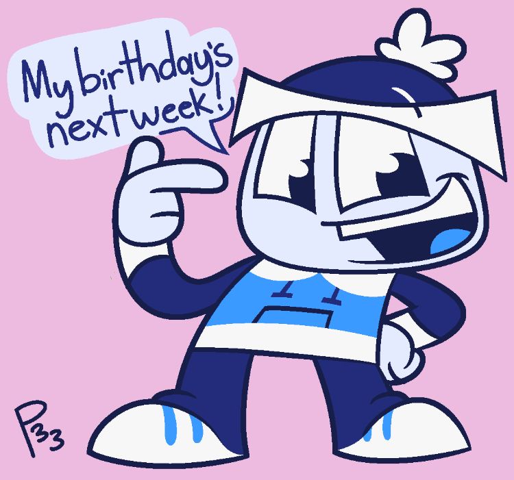 A very happy Parum points to his face and says “My birthday’s next week!”