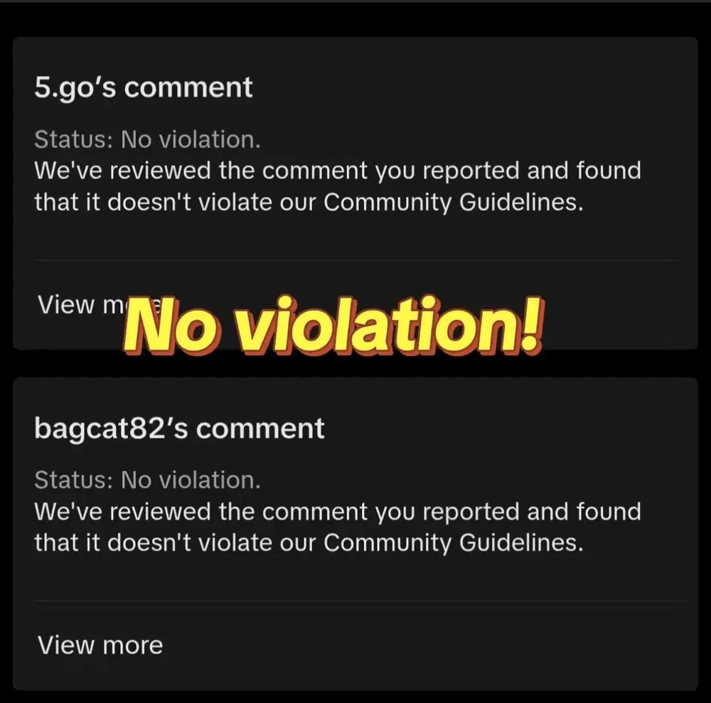 Caption: "No Violation!" Above report results also stating that no violation has been found.
