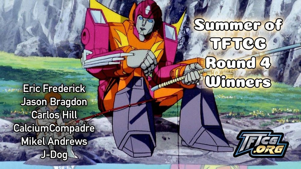 The winners in the final round of the Summer of Transformers TCG Giveaway, held by transformerstcg.org