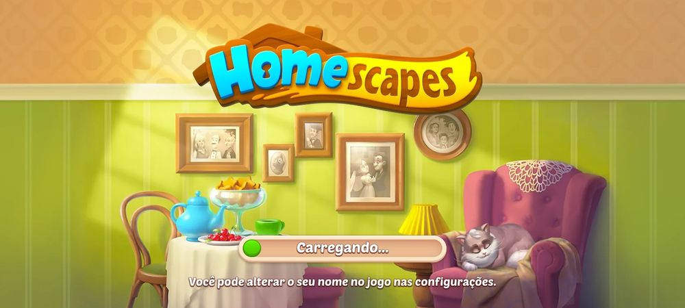 Print da tela inicial do jogo "Homescapes"