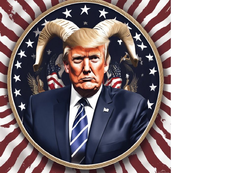 A portrait of old goat Donald Trump.