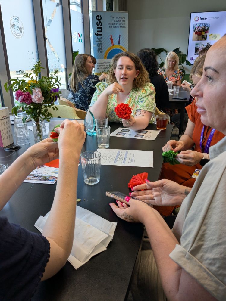 Photo: Creating and connecting during the Romany paper flower making