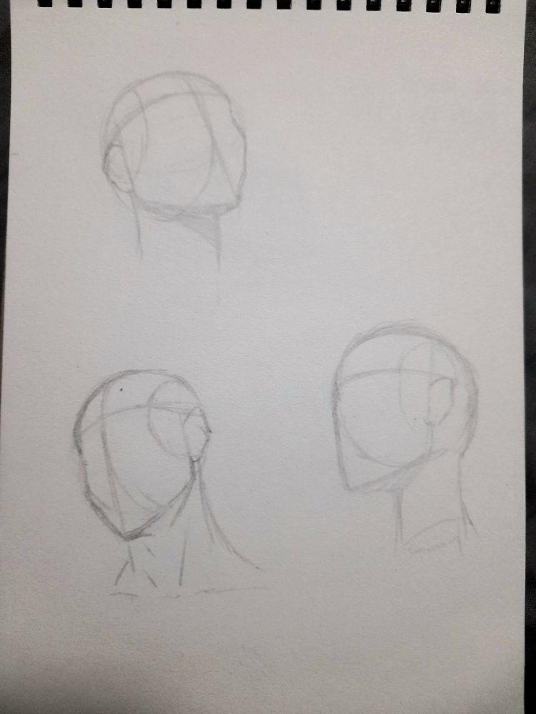 More head study! Practicing sketching more head poses 