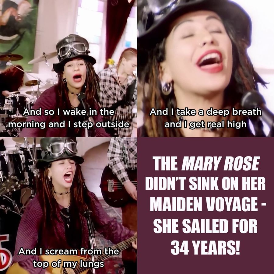 And so I wake in the morning & I step outside
& I take a deep breath & I get real high
& I scream from the top of my lungs
It wasn't her maiden voyage