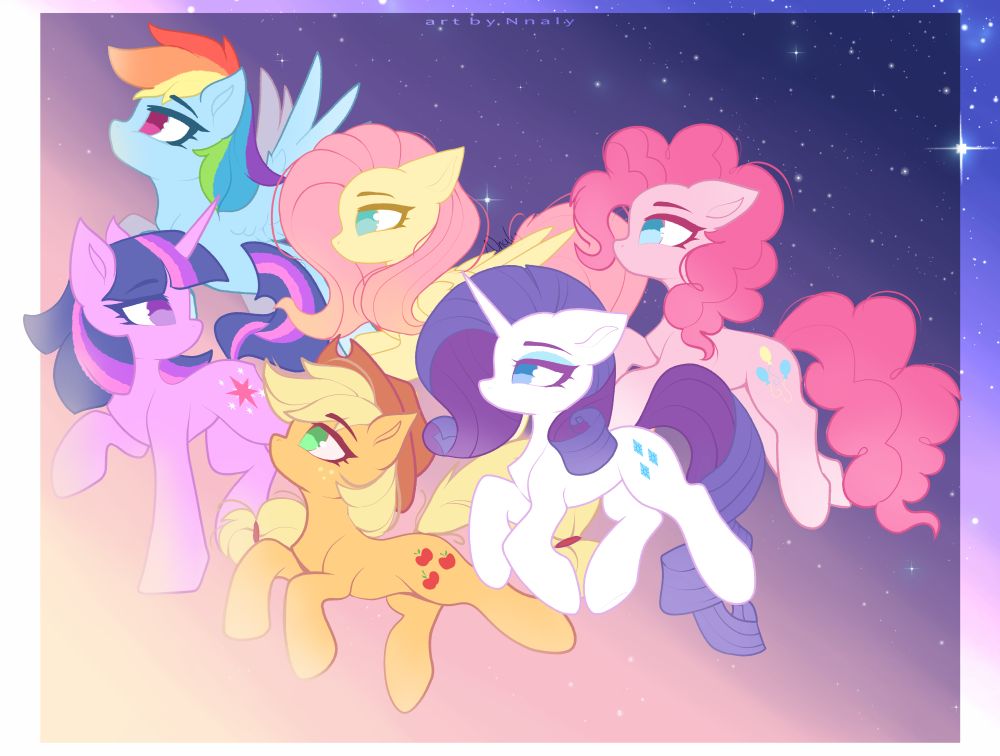 The Mane 6 - Twilight Sparkle, Rainbow Dash, Applejack, Fluttershy, Rarity, Pinkie Pie