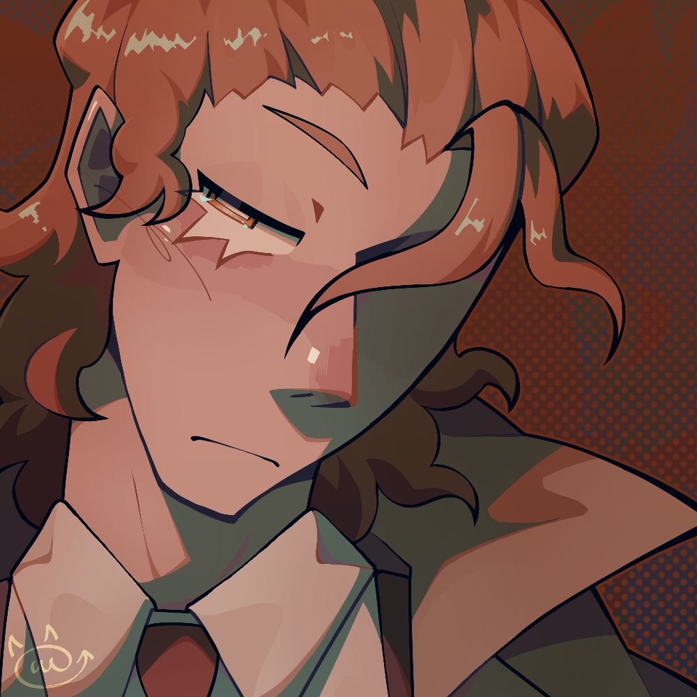 Digital art of a character, Ram. He is watching the viewer with a tilted head.