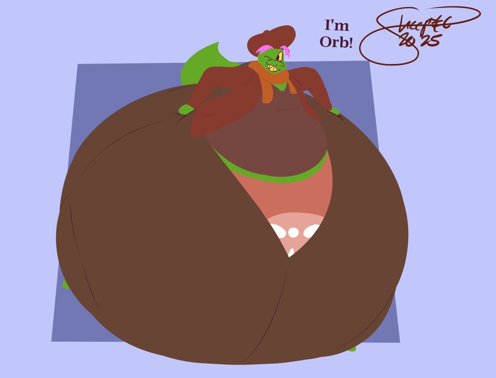 Gerson boom from Deltarune, but a huge Monobutt exclaiming "I'm orb!"