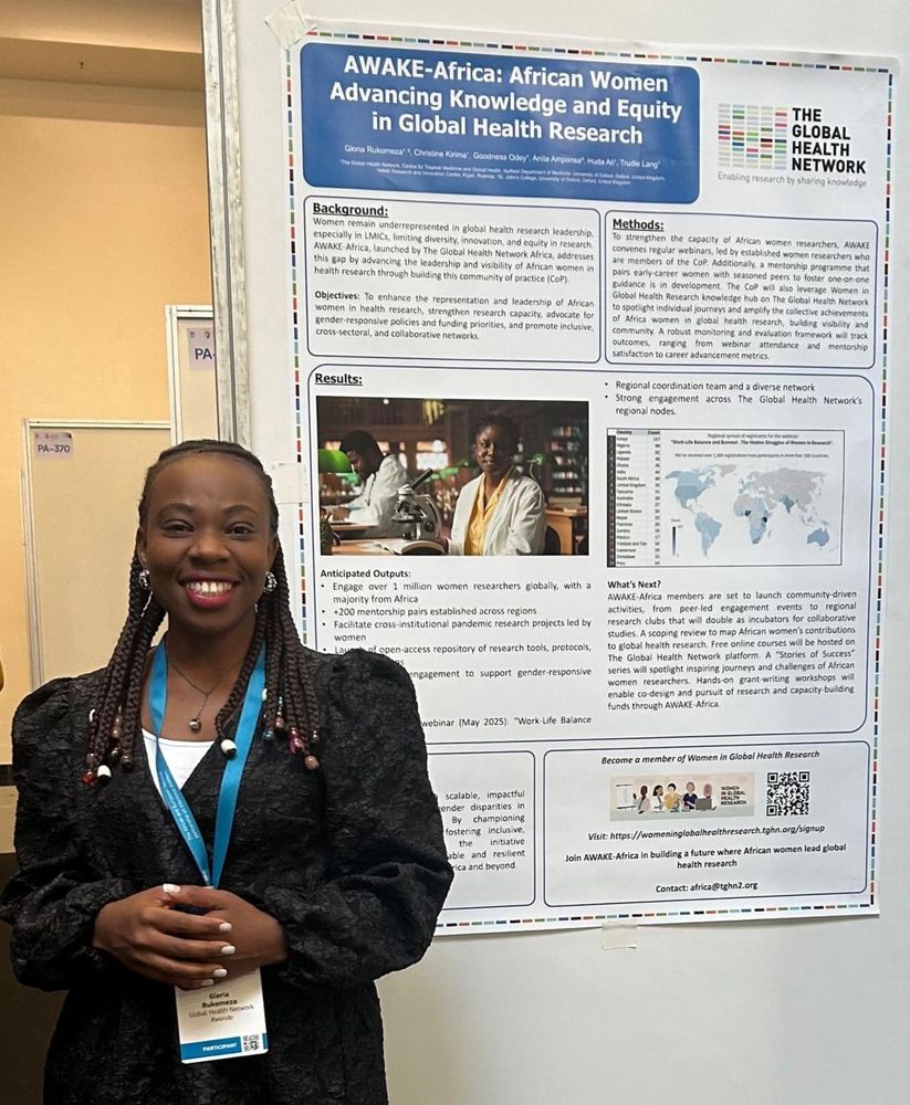 Gloria Rukomeza at the EDCTP Forum with her poster presentation on AWAKE-Africa: African Women Advancing Knowledge and Equity in Global Health Research.