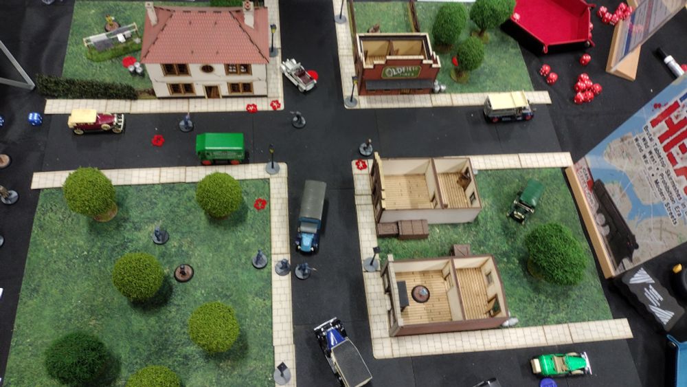 The little red markers are innocents that didn't make it.... 