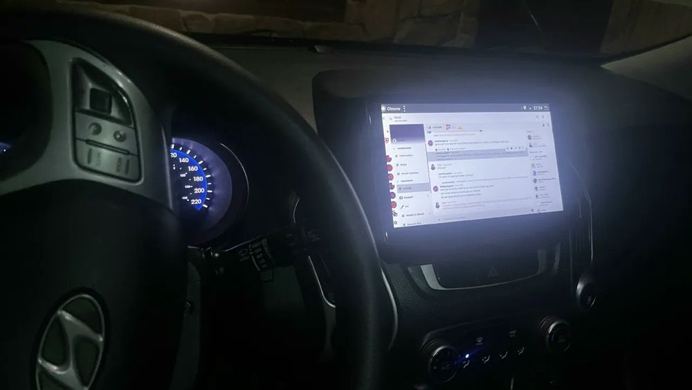 revolt on the infotainment system in a car