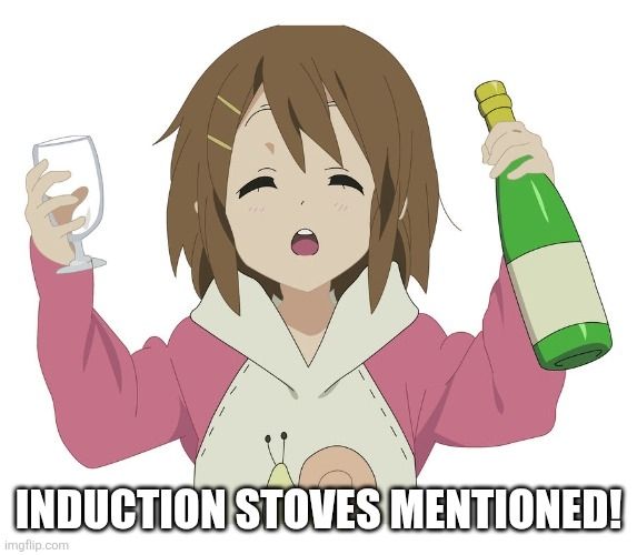 Induction stoves mentioned!