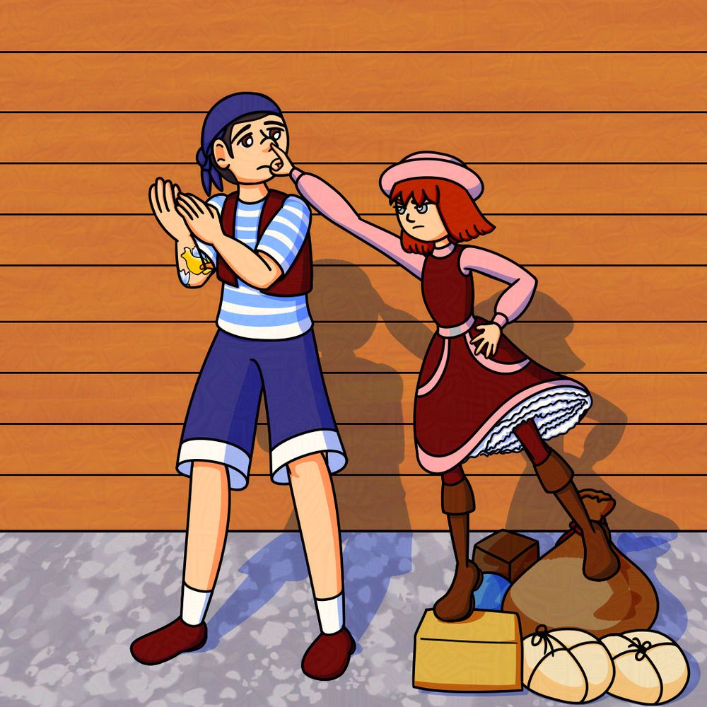 When the Lotus Crew first formed due to Purpure and Lizzie looking for more hands on deck, Edgar decided to sign up.

Unfortunately, his past history in their early teens with Sonia and thus picking on Purpure meant Lizzie had reservations about letting him board.

Old Green Eyes is Lucinda's nickname among the people of Tristan Island.

Started: 14 January 2025
Finished: 13 February 2025
Music inspiration: Michael Land - Monkey Island Theme.