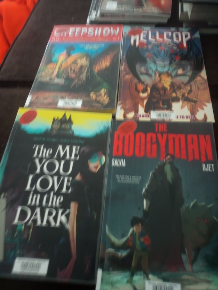 Comics Part 3: Image and others

Creepshow Volume 1
Hellcop Volume 1
The Me You Love In The Dark
The Boogyman