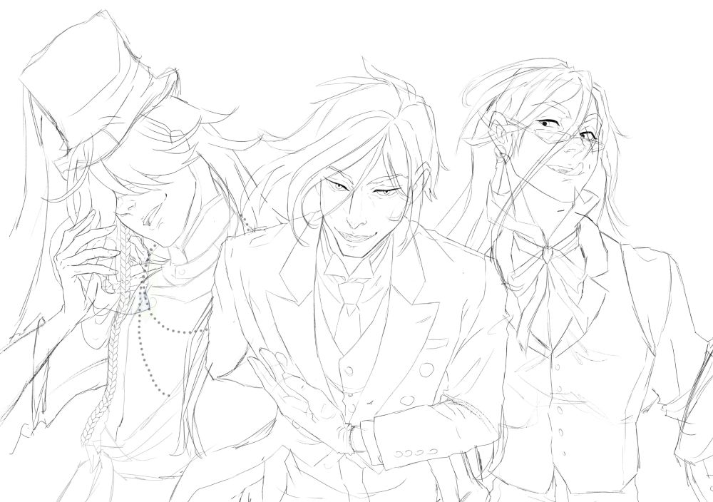 The second, less messy sketch of the artwork 